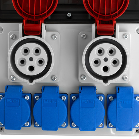 Baustromverteiler 2x16A 4x230V JUN ohne Sicherungen Steckdosen Bals DOKTORVOLT DV-6863-F