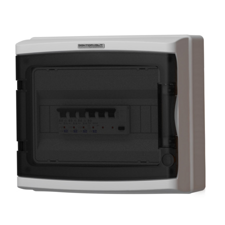 Feuchtraumverteiler bestückt HI-S/FI 40A 30mA 3xB16A 1P IP65 Doktorvolt DV-2919-HI