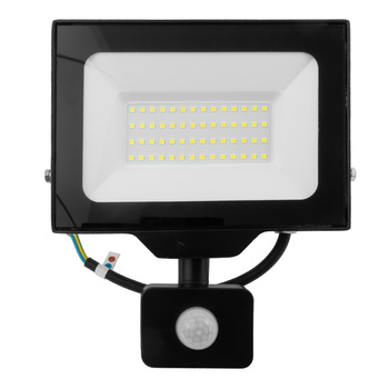 LED Außenstrahler mit Bewegungsmelder 50W GTV Flutlicht schwarz IP65 Außenwandstrahler 5000lm GT-GCR50W-64