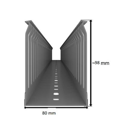 Verdrahtungskanal Kabelkanal 80x100 mit Deckel 1m 4/6 E364