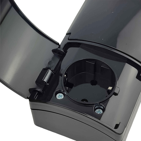 Doppel Aufputz Steckdose Schwarz Schuko ViPlast IP44 182-05