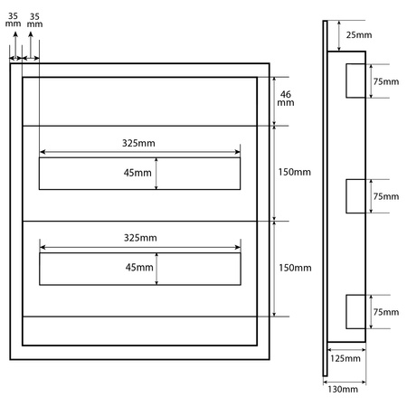Doktorvolt Verteilerkasten Unterputz Sicherungskasten aus Metall 36 Module 2-reihig IP30 MP36/2/18