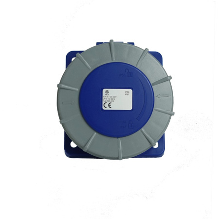 Einbausteckdose schräg 63A/3P 230V IP67 Anbausteckdose IEGN 6332