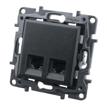 Computersteckdose 2xRJ45 CAT5e schwarz Niloe Step 863560