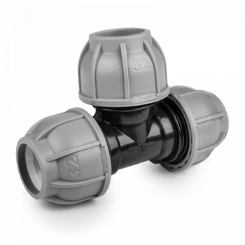 PE-T-Stück für Schlauchrohre verschraubt 25mm DSRA10T25