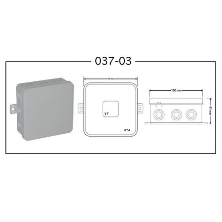 Abzweigdose V7 Aufputzdose 12 Einführungen grau 400V 037-03