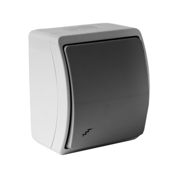 Treppenschalter Lichtschalter Schalter IP44 Wechselschalter grau/anthrazit 153-08-DRV