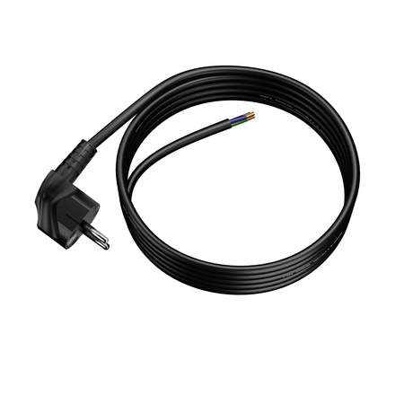 Anschlusskabel 3m mit Winkelstecker Uni-Schuko 250V 16A 3x1,5 mm² OMY PP-50 Schwarz W-97182