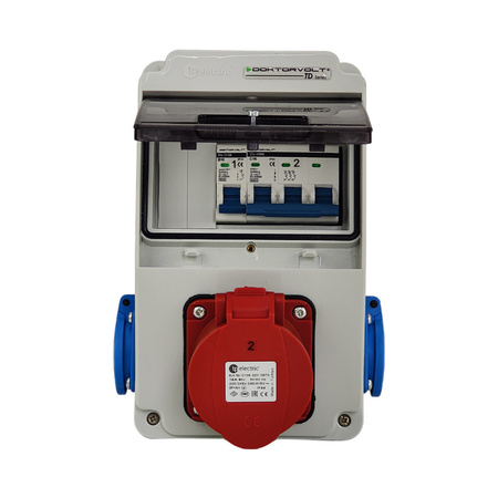 Wandverteiler XS-S 16A 2x230V IP44 Stromverteiler Komplett Verdrahtet Doktorvolt DV-2144-F