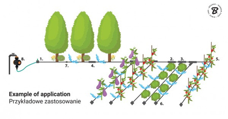 Bradas Set Tropfschlauch mit Zubehör WATER FLOW DRIP mit Zeitschaltuhr für Wasserdurchfluss - 50 m DSWWF50-SET2-T