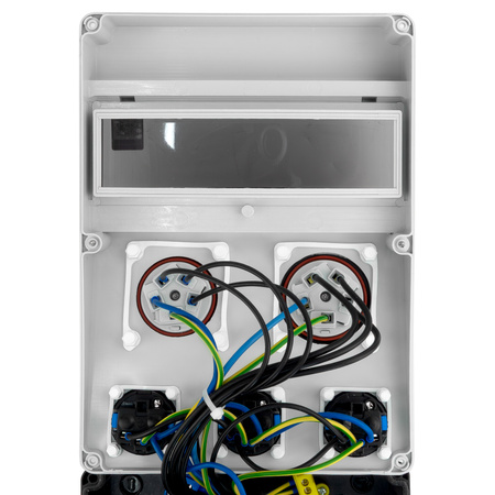 Baustromverteiler 32A 16A CEE 3x230V JUN-S/FI Stromverteiler Wandverteiler Doktorvolt DV-5558-D