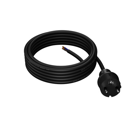Anschlusskabel 10m IP44 mit geradem Stecker 250V 16A 3x1,5 mm² H05RR-F PP-40H Schwarz W-97536