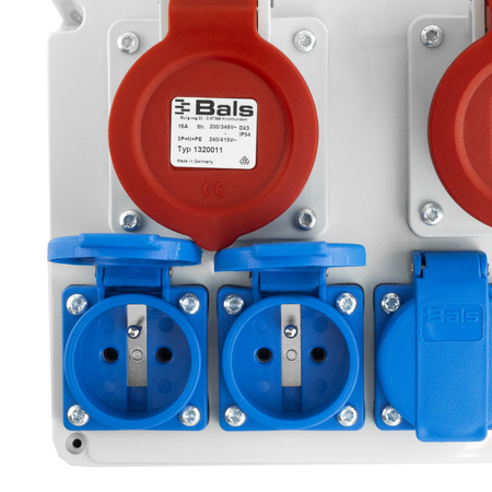 Baustromverteiler 2x16A 4x230V JUN ohne Sicherungen Steckdosen Bals DOKTORVOLT DV-6863-F