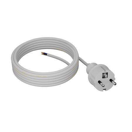 Anschlusskabel 5m IP44 mit geradem Stecker 250V 16A 3x1 mm² H05VV-F PP-40H Weiß W-98377