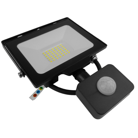 LED-Außenstrahler 30W mit Bewegungsmelder IP65 schwarz Außenwandstrahler 3000lm GT-GCR30W-64