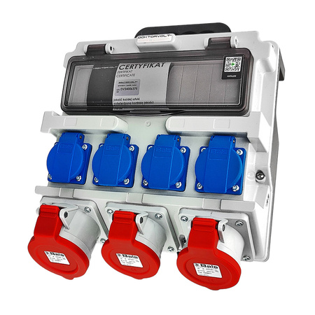 Baustromverteiler 12 Module mit Griff IP44 4x230V 2x16A 32A Doktorvolt Stromverteiler ohne Schutz DV-4926-F