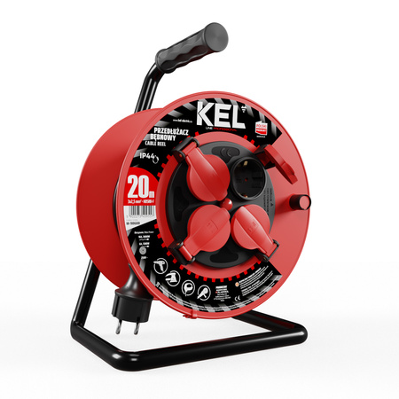 Kabeltrommel 20m 4× 230 V Schuko 3×2,5 H05RR-F Professional Line W-98688