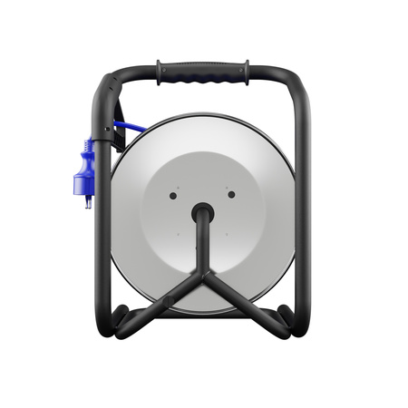 Kabeltrommel 30m HEAVY LINE blau mit Metalltrommel und 4 230 V-Steckdosen W-99451