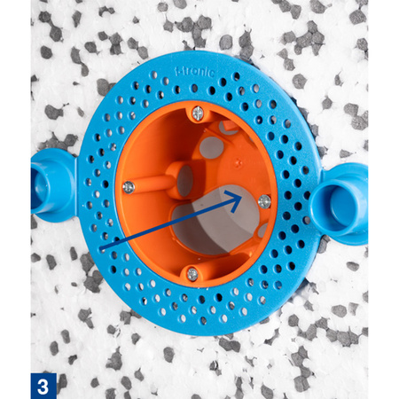 F-tronic TF-1 Installationshülse für gedämmte Fassaden Thermofix für Installation von Ø68mm Unterputzdosen in WDVS Dämmstoffe EPS blau 5 Stück 781 TF1