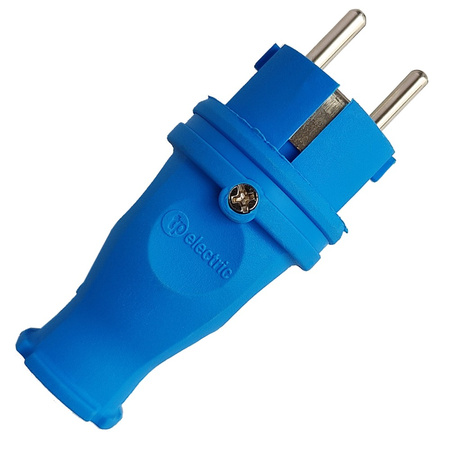 Gummistecker 16A 230V IP44 Uni-Schuko Stecker blau 3101-303-0900