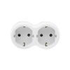 Zweifach Steckdosenadapter 2x Schuko 230V Grau-Weiß W-72004
