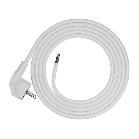 Anschlusskabel 1,8m mit Winkelstecker Uni-Schuko 250V 16A 3x1,5 mm² OMY PP-50 Weiß W-97898