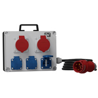 Stromverteiler 2x16A 3x230V mit Kabel und Stecker franz/belg System Baustromverteiler FRED DV-6787-F