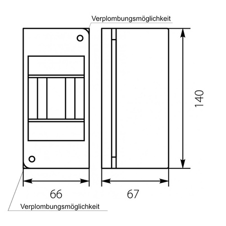 Verteilerkasten Sicherungskasten Kleinverteiler RNO 3 Module AP E-P 5.2