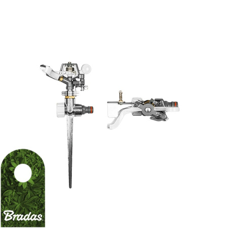 Kreisregner 539m² mit Metall Erdspieß Gartensprenger Sektorenregner WHITE LINE BRADAS WL-Z30