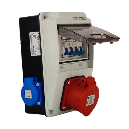 Wandverteiler XS-S 16A 2x230V IP44 Stromverteiler Komplett Verdrahtet Doktorvolt DV-2144-F