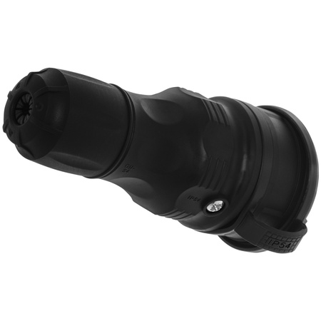 Tragbare zerlegbar Steckdose 230V Schuko IP44 mit Klappe Schwarz W-01150