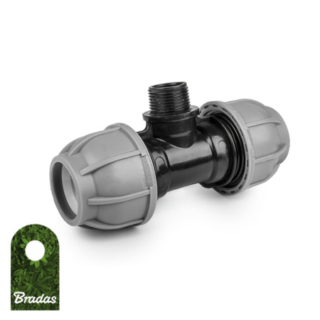 T-Stück für PE Rohr 20mm AG 1/2" Verbinder BRADAS DSRA10T20M12