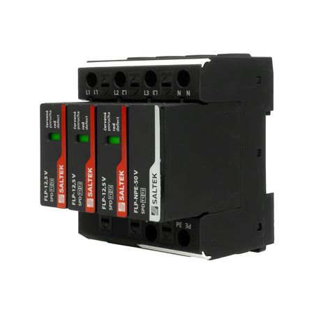 Überspannungsableiter Typ 1 50kA FLP-12,5 V/3+1 bis 255V DC für Hutschiene Überspannungsschutz Blitzschutz für Niederspannung Varistortechnologie A07415