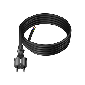 Anschlusskabel 3m IP44 mit geradem Stecker 250V 16A 3x2,5 mm² H05RR-F PP-40H Schwarz W-97276