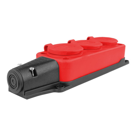 Steckdosenleiste Mehrfachsteckdose 3-fach Aussen Schuko rot 3101-308-1600