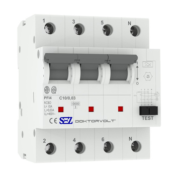 SEZ FI/LS C10 30mA 4p 10kA RCBO FI/LS-Schalter Kombi Schalter 0090921