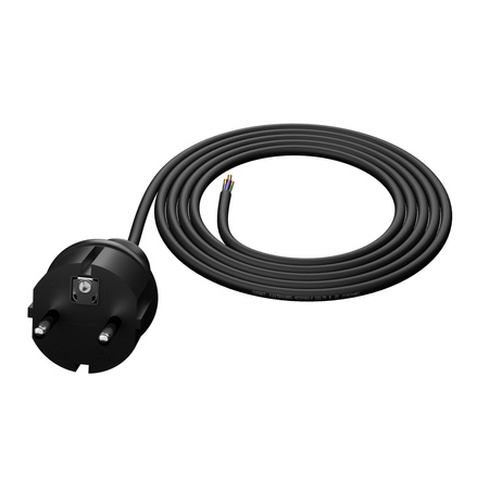 Anschlusskabel 1,5m IP44 mit geradem Stecker 250V 16A 3x1 mm² H05RR-F PP-40H Schwarz W-97546