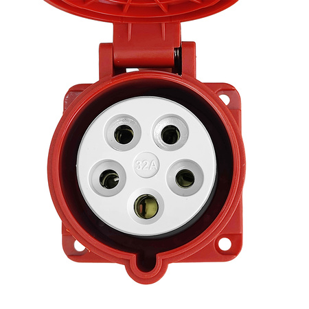 Einbausteckdose CEE Anbausteckdose 400V 32A 5P 75x75mm VDE TP Electric 3107-322-1675