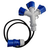 Marlanvil CEE Camping Adapterleitung Mehrfachsteckdose 3x 16A 3P 230V mit 1,5m Kabel IP44 6.80130.1