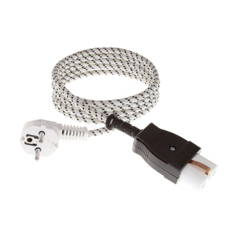 Anschlusskabel mit Kappe NZU-1(PPN) 2m 3x0,75 mm² mit Winkelstecker Uni-Schuko 250V 16A Weiß-Schwarz T-10872