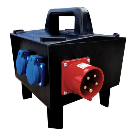 Baustromverteiler 16A/32A FI und LS Schalter Stromverteiler Gummigehäuse Schuko IP54 Doktorvolt BAGU-S/FI DV-4654-D