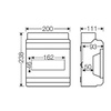 Verteilerkasten KV 8109 1x9 Modulen Aufputz Feuchtraum Hensel 5236