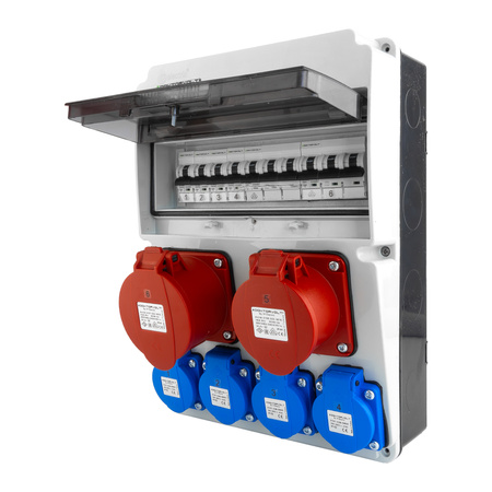 Baustromverteiler JUN 32A/16A/4x230V mit Schutz IP54 DOKTORVOLT® DV-6856-F