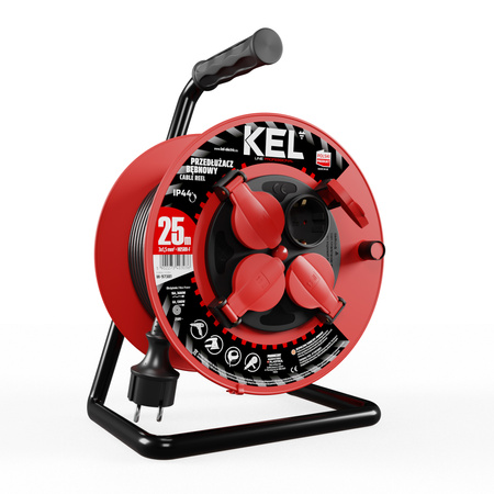 Kabeltrommel 25m 4× 230 V Schuko 3×1,5 H05RR-F Professional Line W-97381