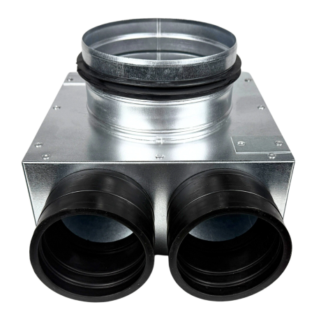 Lüftungsverteiler Verteilerkasten 2x75 Ø125 Wohnraumlüftung Luftverteiler E-KSR-2X75/125-OC-K