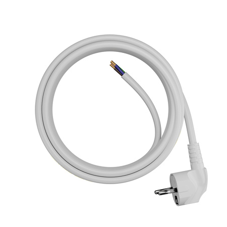 Anschlusskabel 5m mit Winkelstecker Uni-Schuko 250V 16A 3x1,5 mm² H05VV-F PP-50 Weiß W-98009
