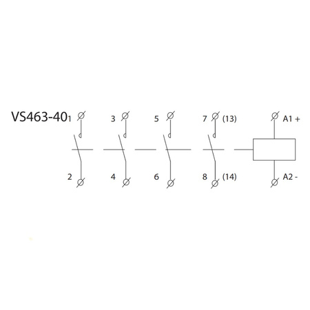 Modular Leistungsschütz Installationsschütz 440V Ith 63A 4NO 24V ELKO VS463-40 24V AC/DC