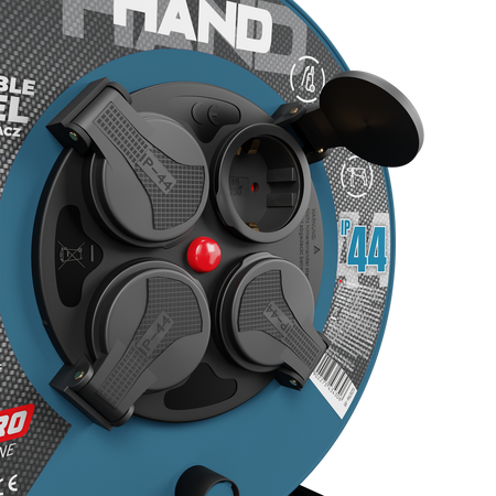 Kabeltrommel HAND PRO 25m 4x Steckdosen 230V IP44 H05RN-F 3x1,5 mm² W-96305