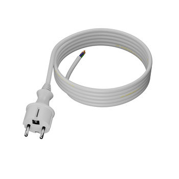 Anschlusskabel 3m IP44 mit geradem Stecker 250V 16A 3x1,5 mm² H05VV-F PP-40H Weiß W-98383
