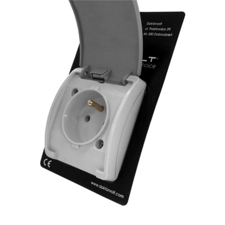 Aufputzsteckdosen IP44 Steckdose französisch System mit Klappdeckel grau 161-08-DRV